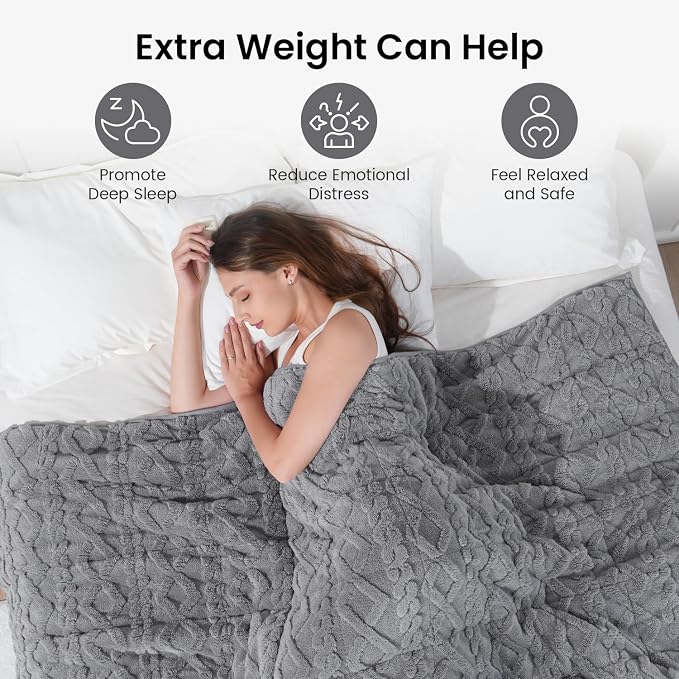 Drewin Sherpa Weighted Blanket for Adults, Dual Sided Cozy Soft Fleece Bed - Image 2