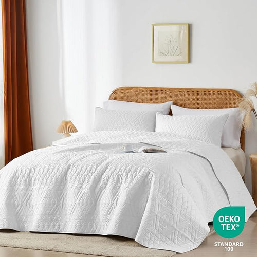 akkialla Twin Size Quilt Bedding Set, Modern Style Geoetric Pattern Coverlet Set - Image 2