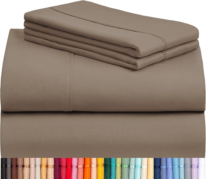 LuxClub 4 PC King Sheet Set, Breathable Luxury Bed Sheets, Deep Pockets 18" by LuxClub