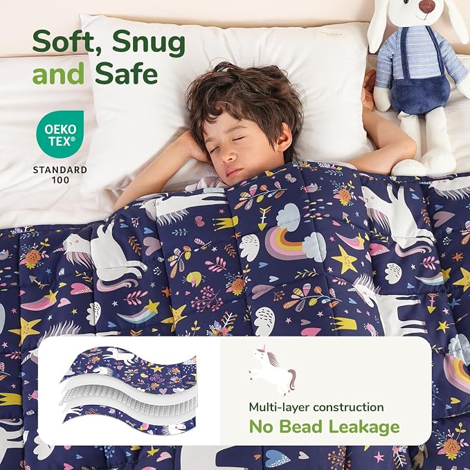 Sivio Weighted Blanket 7lbs, Unicorn Cooling Weighted Blanket, Breathable Heavy - Image 3