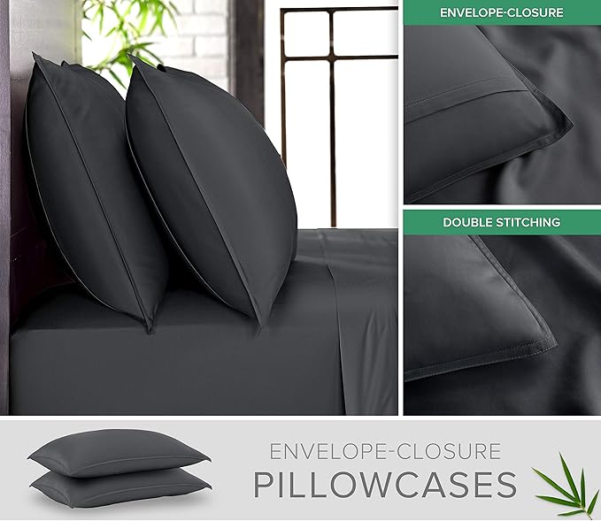 Pure Bamboo Queen Sheets, Genuine 100% Organic Viscose Derived from Bamboo Bed - Image 3