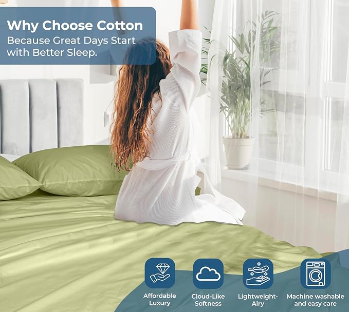 Royale Linens 100% Organic Cotton Queen Flat Sheet Only - Image 7
