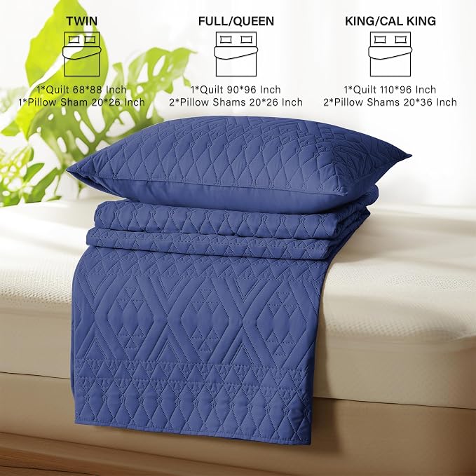 akkialla King/Cal King Size Quilt Bedding Set, Modern Style Geometric Pattern - Image 6