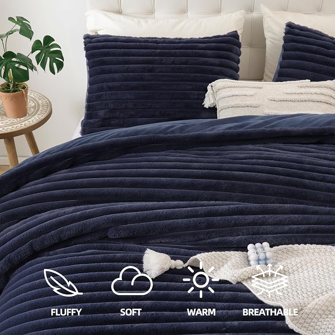 Smoofy Fluffy Queen Size Comforter Set 3 Pieces - Image 2