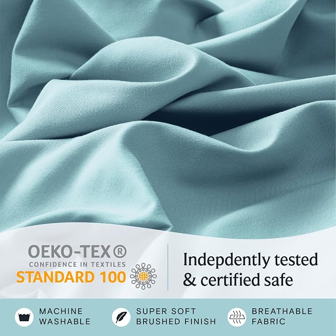 LuxClub 3 PC Sheet Bed Sheets Deep Pockets 18" Eco Friendly Wrinkle - Image 5