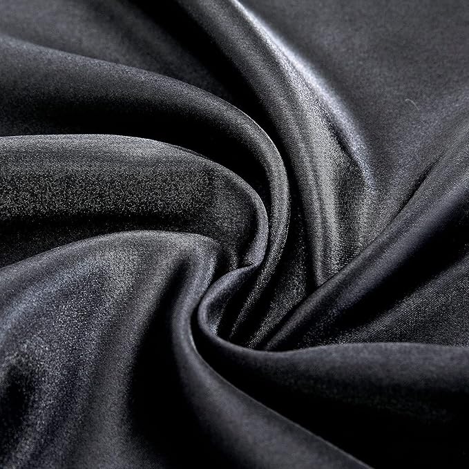Homiest Black Satin Fitted Twin XL Size Deep Pocket Luxury & Ultra Soft Bedding - Image 5