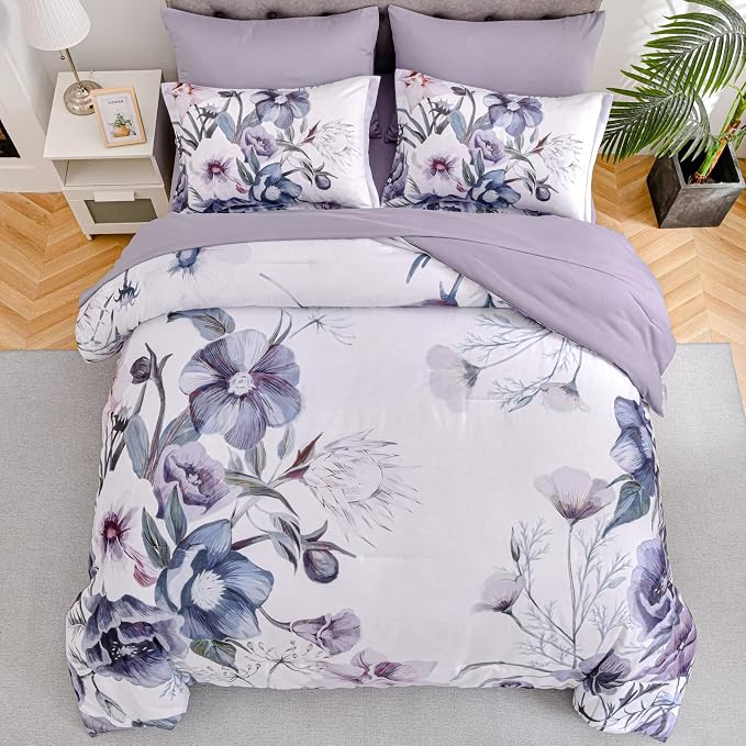 Luxudecor Floral Comforter Set Full Size 7 Piece, Elegant Floral Comforter - Image 3