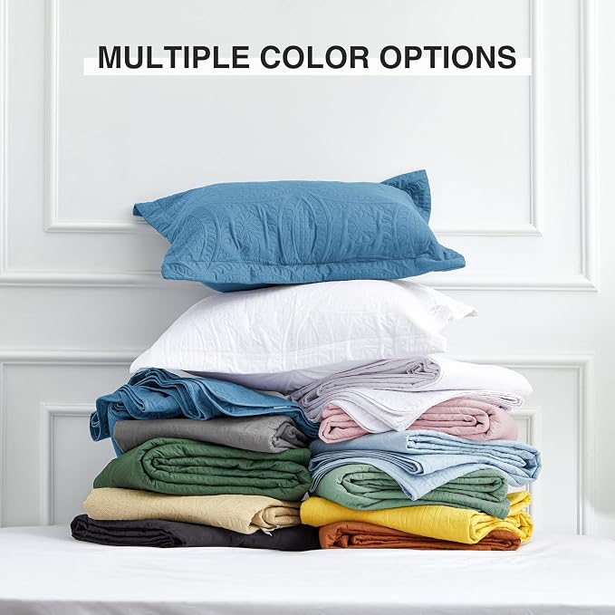 Love's cabin Twin Quilt Set Misty Blue Bedspreads Bedding Set - Image 8