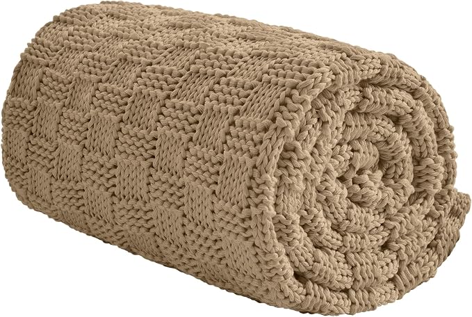 Knitted Weighted Blanket for Adult, No Beads Heavy Blanket 60” x 80'' 20lbs by Unknown