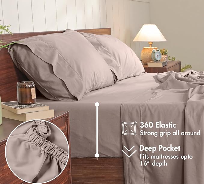 RUVANTI 100% Cotton Sheets – Split King Size Percale Bedding, Cooling & - Image 6