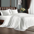 BEDELITE Satin Sheets Twin Size Bed Set, Luxury Soft White Silky Sheets by BEDELITE