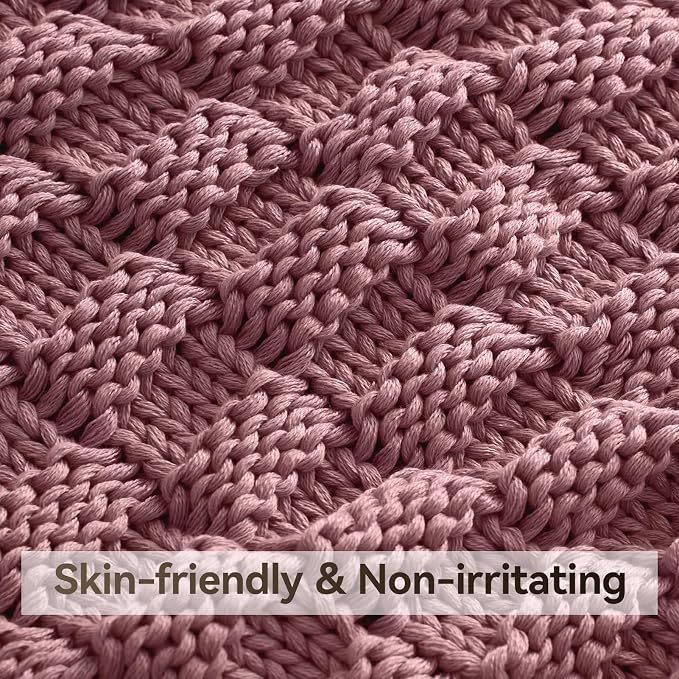 Knitted Weighted Blanket for Adult, No Beads Heavy Blanket 48” x 72'' 10lbs - Image 4