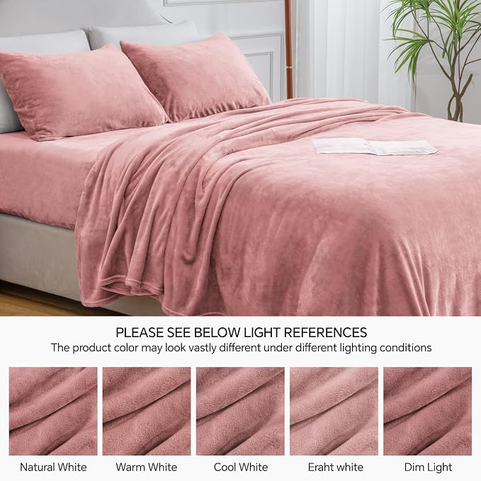 BEDELITE Flannel Sheets Full Size Dusty Pink - Image 9
