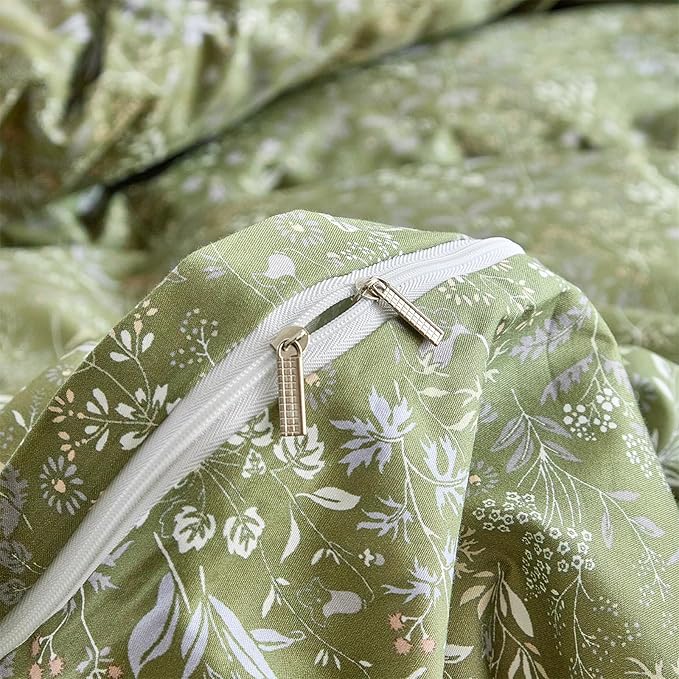 mixinni 3 Pieces Duvet Covers King Size, 100% Cotton Comforter Cover Wildflower - Image 6