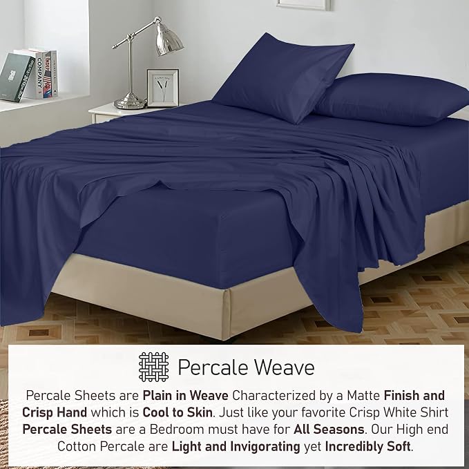 RUVANTI 100% Cotton Sheets – Split King Size Percale Bedding, Cooling & - Image 5