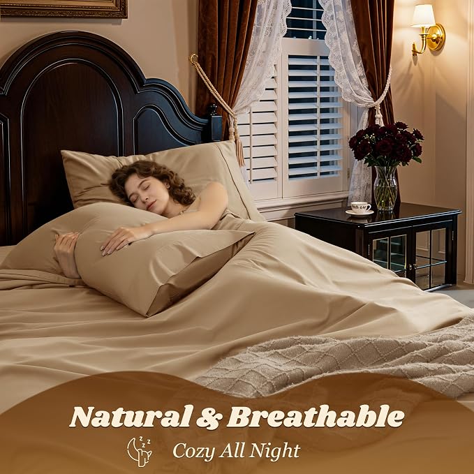 LBRO2M 1000 Thread Count 100% Egyptian Cotton Sheets Set California King Size - Image 5