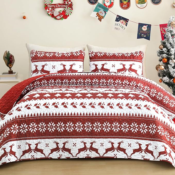 Exclusivo Mezcla Reversible Christmas Quilts Queen Size by ExclusivoMezcla