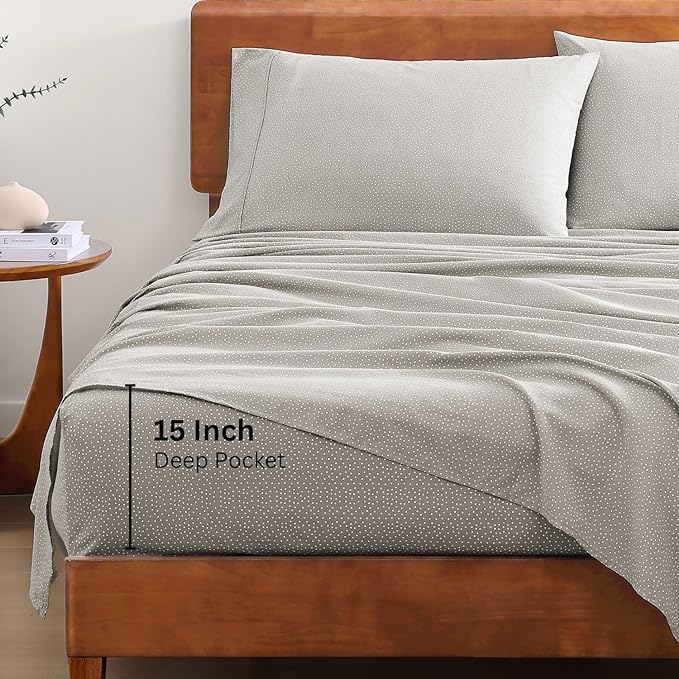 LANE LINEN Sustainably Produced 100% Organic Cotton Twin Bed Sheet Set - Image 4