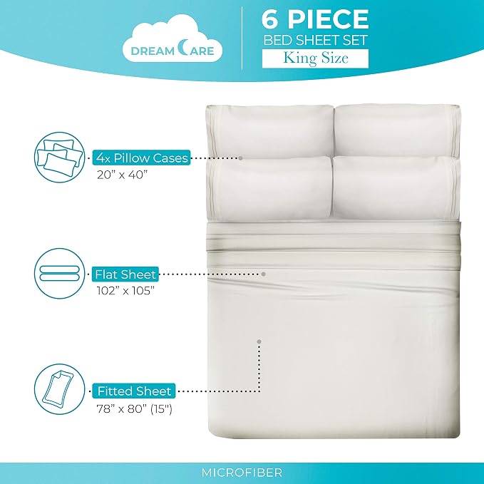 DREAMCARE King Size Sheets Set - Image 4