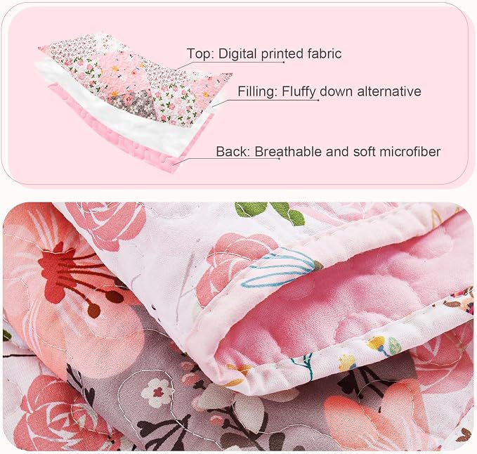 Whale Flotilla Patchwork Quilts Queen Size, Extra Soft Boho Floral Bedspreads - Image 7