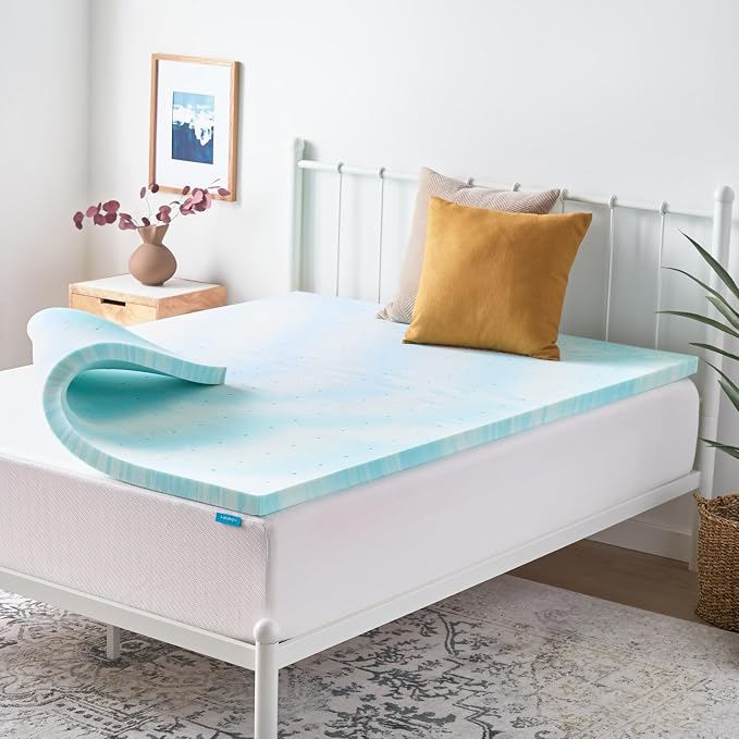 Linenspa 2 Inch Swirl Gel Memory Foam Mattress Topper, Twin XL Size – Cooling by Linenspa