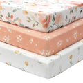 Baby Mini Crib Sheets Girl, Portable 38”x26” Pack and Play Sheets Fitted by FIEMOL