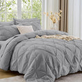 Sasttie California King Comforter Set, 7-Piece Bed in a Bag, Pintuck Bedding by SASTTIE