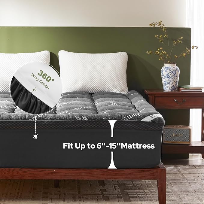 BEDLORE 4 Inch Memory Foam Mattress Topper Twin XL, 2-in-1 Dual Layer Design - Image 6