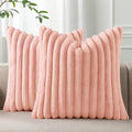 Pallene Faux Fur Plush Throw Pillow Covers 16x16 Set of 2, Luxury Soft Fluffy by PALLENE
