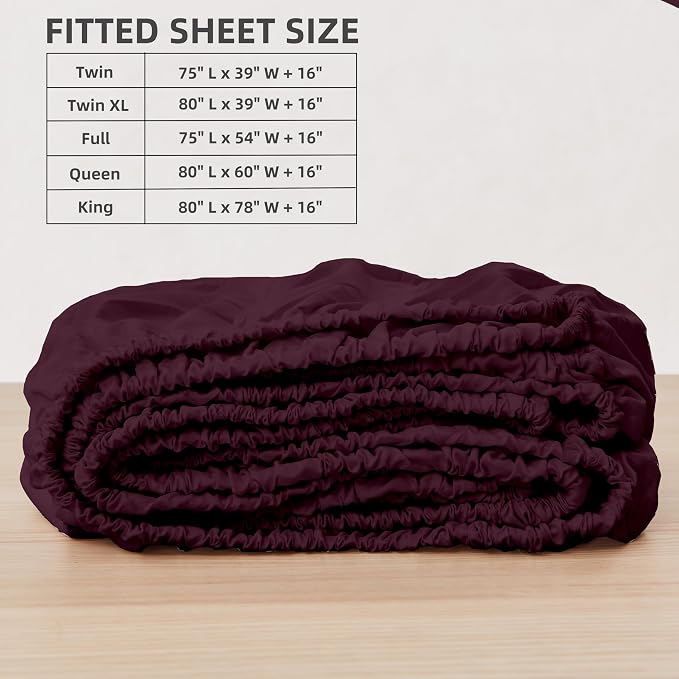 HBHLFZ Twin Fitted Sheet Only, Soft Breathable Bottom Sheet - Image 2