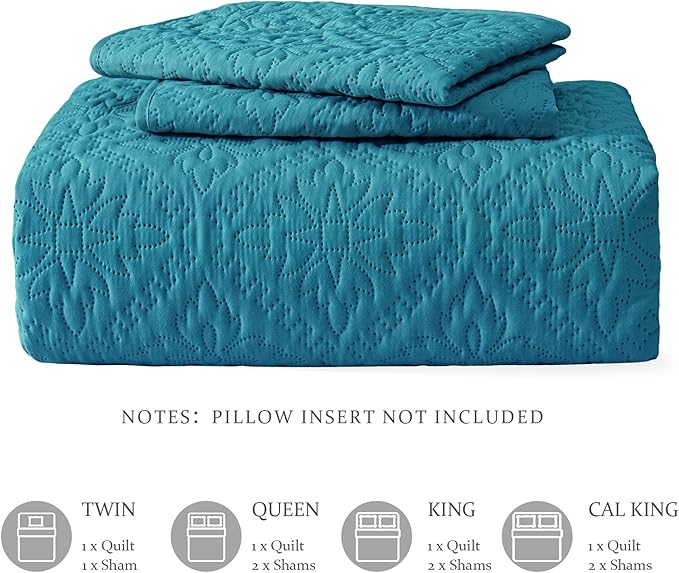 Exclusivo Mezcla California King Quilt Bedding Set, Lightweight Soft Bedspreads - Image 6