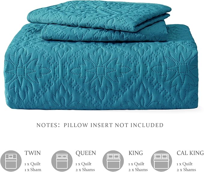 Exclusivo Mezcla King Quilt Bedding Set, Lightweight Soft Bedspreads Coverlets - Image 6
