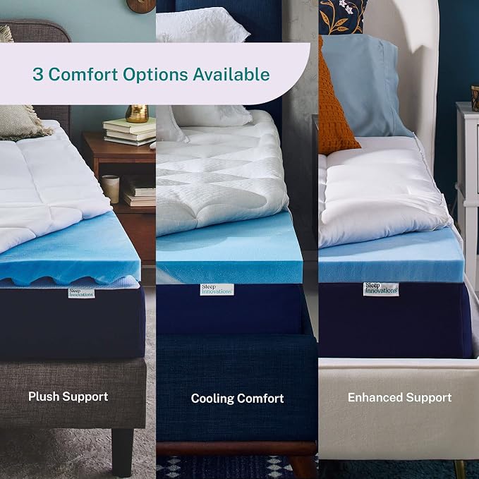 Sleep Innovations Dual Layer 4 Inch Memory Foam Mattress Topper, King Size - Image 8