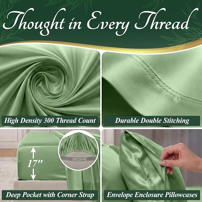 DECOLURE 100% Viscose Derived from Bamboo Sheets Queen Size - Image 4
