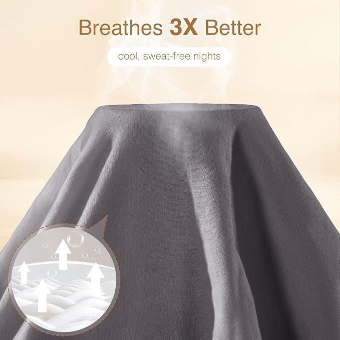 SONORO KATE 100% French Linen Duvet Cover King Size, Soft Breathable - Image 2