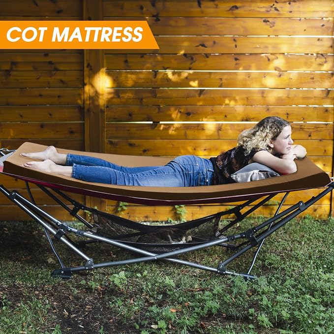 CYMULA Camping Cot Mattress 2in Memory Foam Sleeping Pad, Soft Warm Non-Slip - Image 4