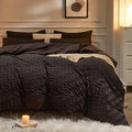 JELLYMONI Black Duvet Cover Queen Size, Soft Breathable Seersucker Duvet Cover by JELLYMONI