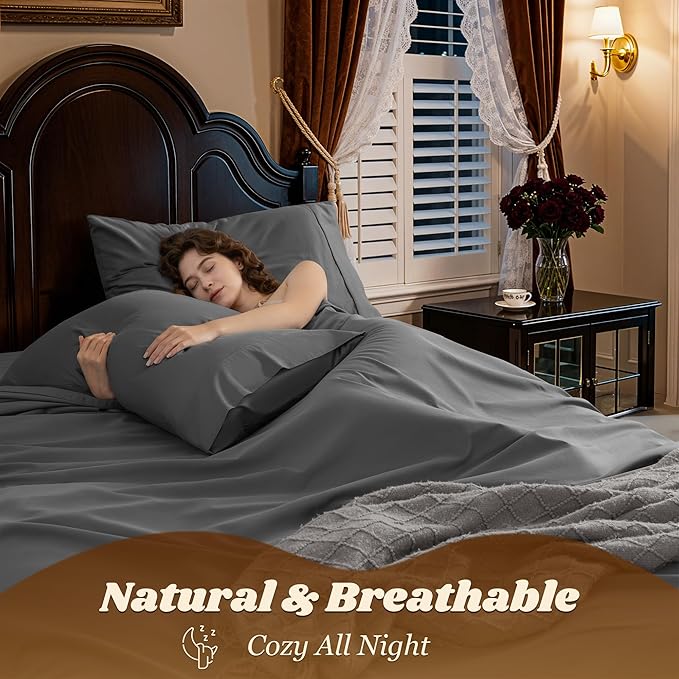 LBRO2M 100% Cotton Sheets Set Deep Pocket 19", 1000 Thread Count King Size 4 - Image 5