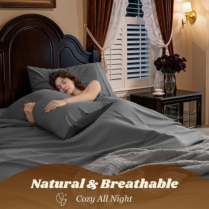 LBRO2M 100% Cotton Sheets Set Deep Pocket 24", 1000 Thread Count King Size 4 - Image 5