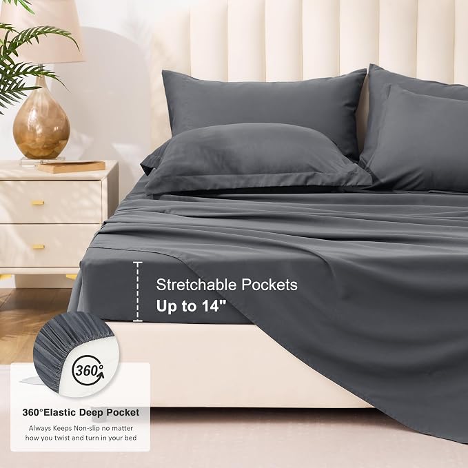 Love's cabin Full Comforter Set Soot Grey, 7 Pieces Full Bed in a Bag, All - Image 6