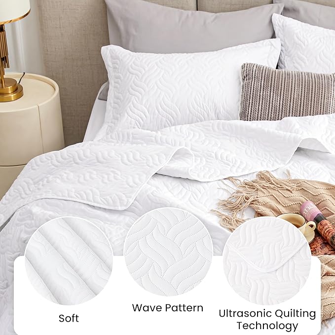 Love's cabin Quilts for Queen Bed White Bedspreads - Image 4