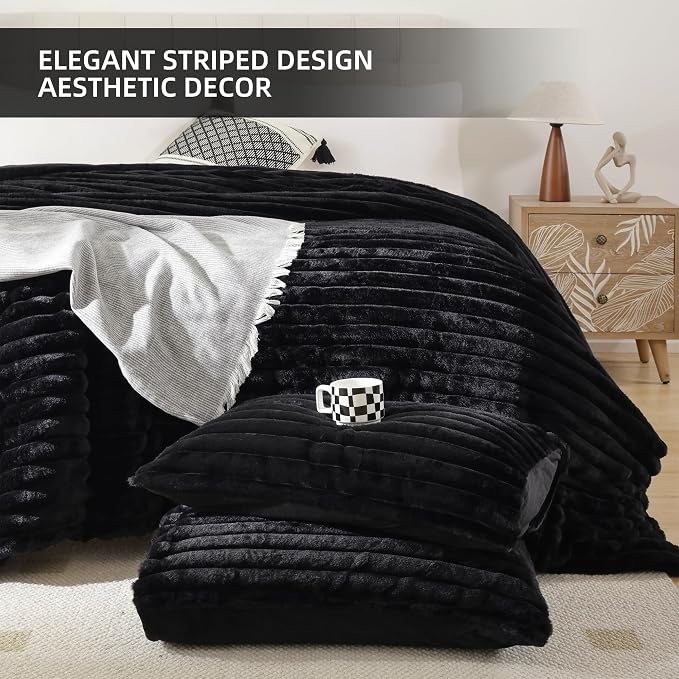 Smoofy Fluffy Full Size Comforter Sets 3 Pieces - Image 3