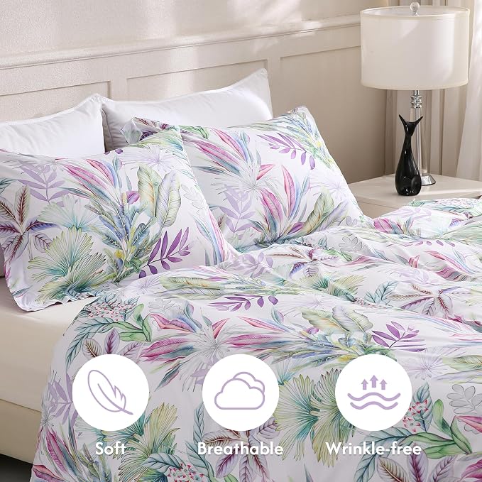 LONAVA King Botaincal 3 Pcs Duvet Cover Set, Breathable Soft Microfiber - Image 3