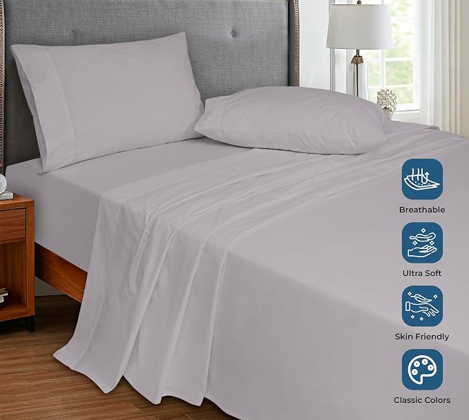 Royale Linens 100% Organic Cotton Full Flat Sheet Only - Image 4