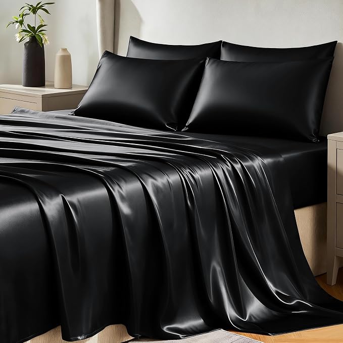 CozyLux Satin Sheets Queen Size Bed Set by CozyLux
