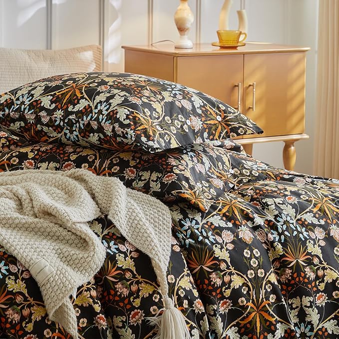 mixinni Vintage Floral Duvet Cover California King Size Farmhouse Boho Duvet - Image 3
