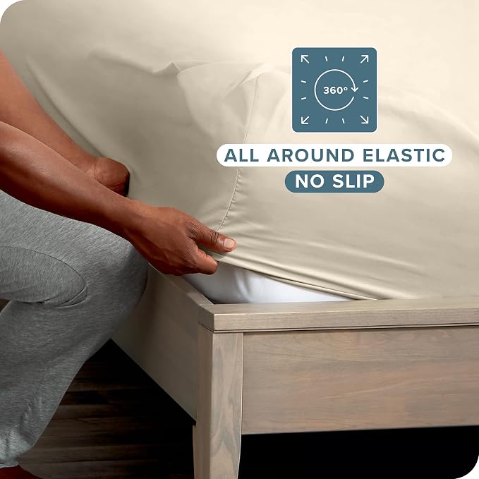 Bare Home 2-Pack Fitted Bottom Sheets King - Image 3