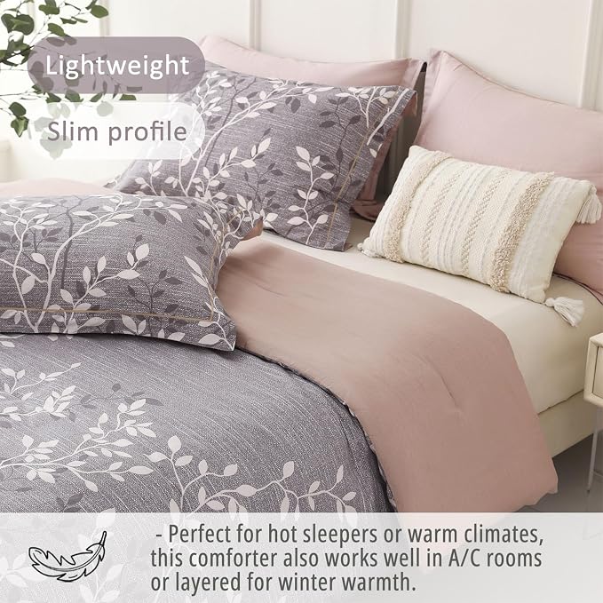 LEMIROE Vintage Gray Cotton Comforter King Size 3Pcs - Image 4