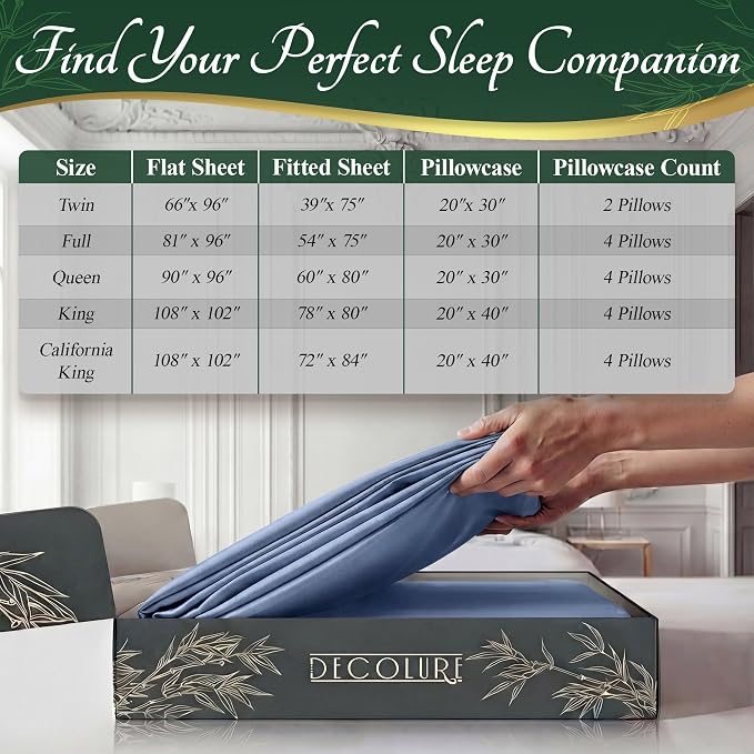 DECOLURE 100% Viscose Derived from Bamboo Sheets Full Size - Image 8