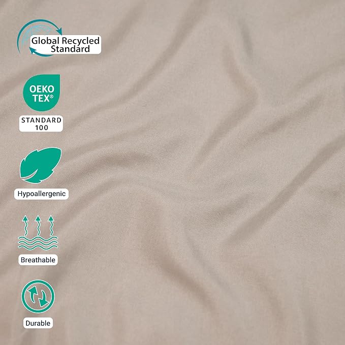 ZPECC Twin Flat Sheet Only 1 Pack, Durable Beige Top Bed Sheets Hypoallergenic - Image 2